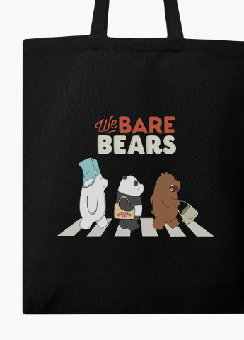 Еко сумка шоппер чорна Вся правда про ведмедів (We Bare Bears) (9227-2666-BK-1) екосумка шопер 41*35 см MobiPrint (216642176)