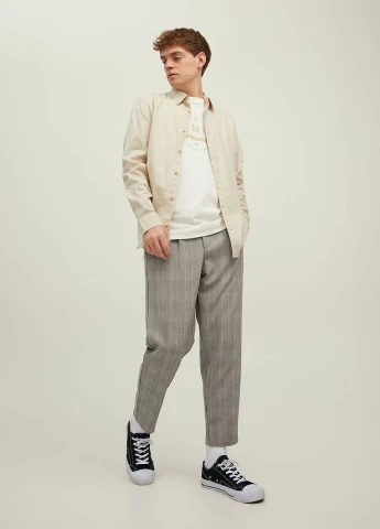 Бежевые кэжуал брюки JACK&JONES