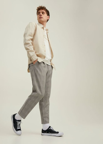Бежевые кэжуал брюки JACK&JONES