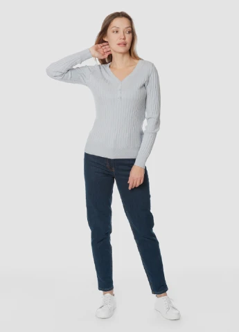 Блакитний зимовий джемпер жіночий Arber V-neck WF1 WTR-115