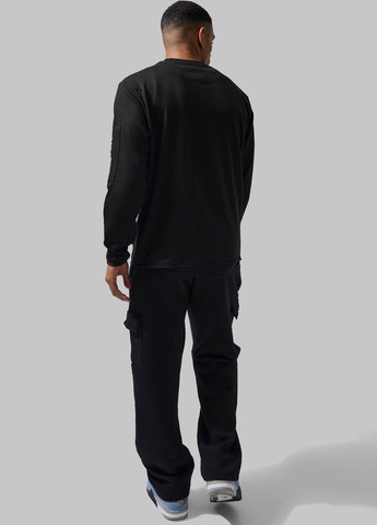 Черный демисезонный кэжуал, спортивный лонгслив Boohoo с надписями