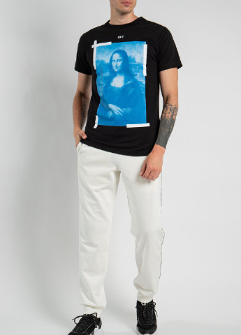 Чорна чорна футболка з принтом Off-White