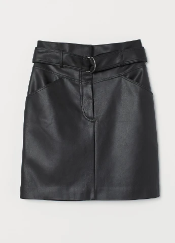Черная кэжуал однотонная юбка H&M карандаш
