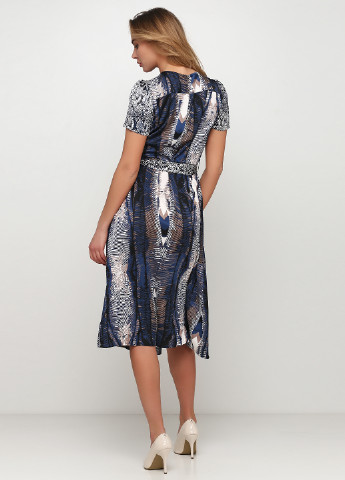 Комбинированное кэжуал платье на запах NU DENMARK с абстрактным узором