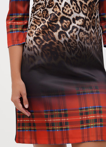 Червона кежуал сукня Sassofono в клітинку