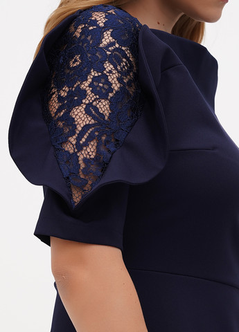 Темно-синя кежуал сукня кльош Sassofono однотонна