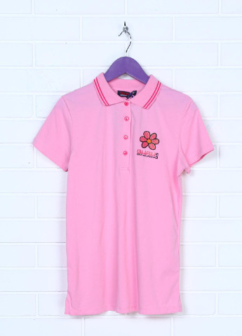 Розовая детская футболка-поло для девочки Guru с надписью