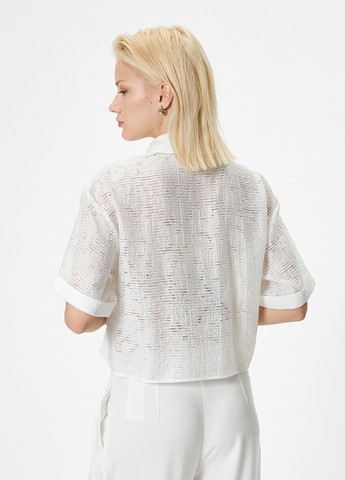 Белая кэжуал рубашка однотонная KOTON