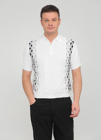 Белая футболка-поло для мужчин Doxman с абстрактным узором
