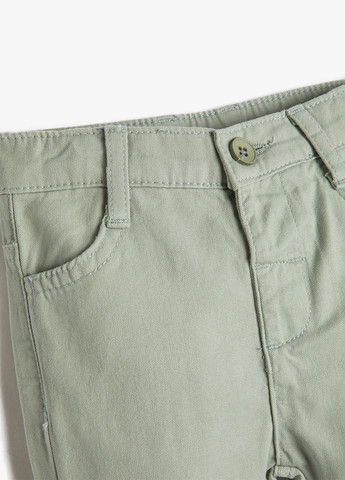 Фисташковые джинсовые демисезонные брюки прямые KOTON