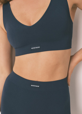 Темно-зелений топ бюстгальтер Women'secret без кісточок поліамід