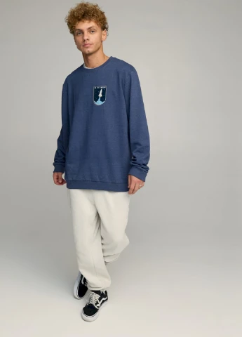 Синій світшот чоловічий oversize /no flis/ YAPPI (252386602)