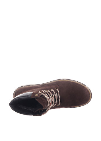 Темно-коричневые зимние ботинки тимберленды Levons