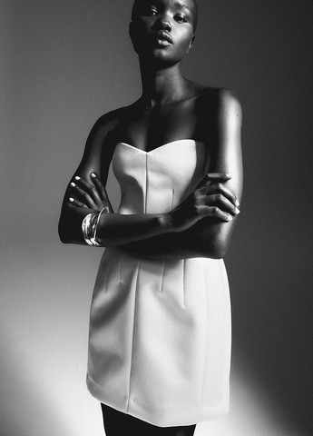 Серебристое коктейльное платье платье-футболка H&M однотонное