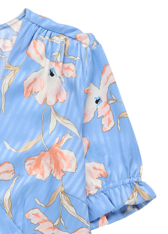 Голубое кэжуал платье на запах Vero Moda с цветочным принтом