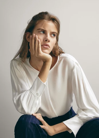 Біла блуза Massimo Dutti