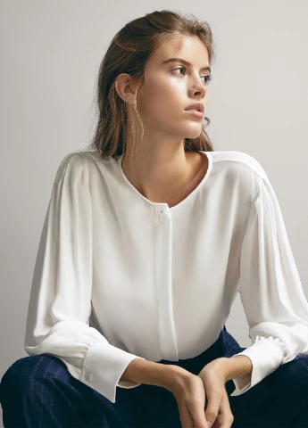 Біла блуза Massimo Dutti