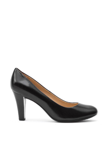 Черные женские кэжуал туфли на высоком каблуке итальянские - фото