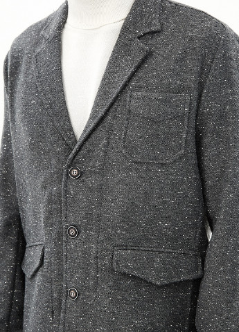 Пиджак KOTON меланж тёмно-серый кэжуал акрил, шерсть