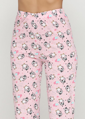Рожевий демісезонний комплект (футболка, штани, маска для сну) Rinda Pijama