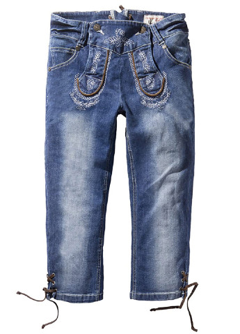 Капрі Stockerpoint однотонний синій джинсовий бавовна