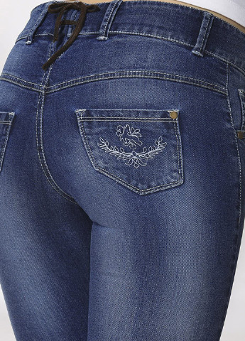 Капрі Stockerpoint однотонний синій джинсовий бавовна