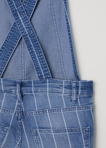 Комбінезон H&M комбінезон-брюки смужка синій джинсовий бавовна