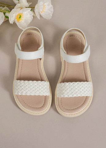 Белые босоножки SHEIN плетение, с тиснением