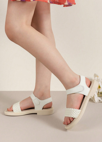Белые босоножки SHEIN плетение, с тиснением
