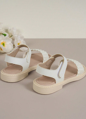 Белые босоножки SHEIN плетение, с тиснением