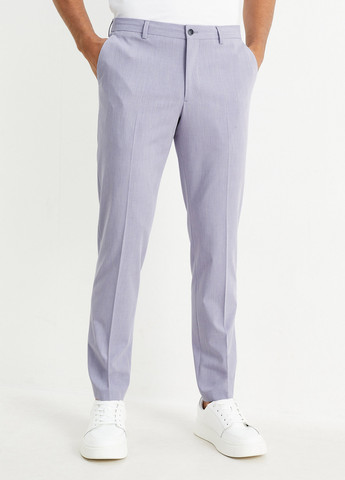 Сиреневые кэжуал демисезонные зауженные брюки C&A