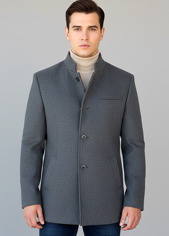 Серое демисезонное Пальто однобортное Sun's House