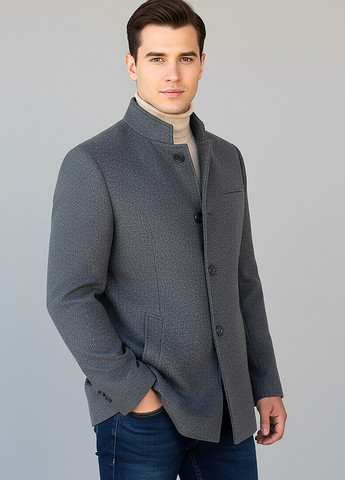 Серое демисезонное Пальто однобортное Sun's House