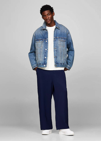 Темно-синие кэжуал демисезонные прямые брюки Tommy Jeans