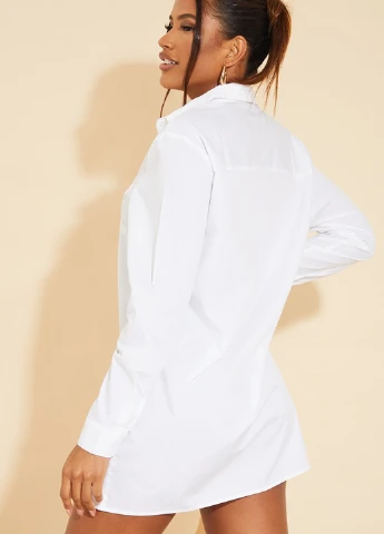 Білий кежуал сукня сукня-сорочка PrettyLittleThing однотонна