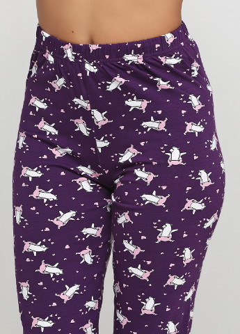 Фиолетовая всесезон пижама (лонгслив, брюки) лонгслив + брюки Sexen