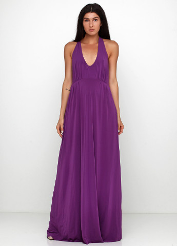 Фиолетовое вечернее платье в греческом стиле Caractere однотонное