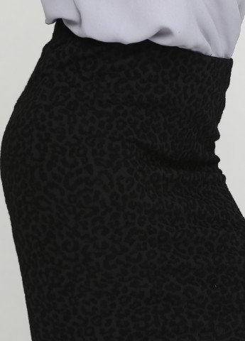 Черная кэжуал с анималистичным узором юбка Page мини