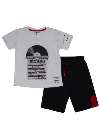Чорно-білий літній комплект (футболка, шорти) Mackays
