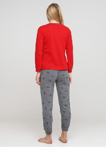 Червона всесезон піжама (лонгслів, брюки) лонгслив + брюки Fawn