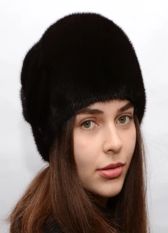 Женская модная норковая шапка Меховой Стиль Шарик листочки (211521270)