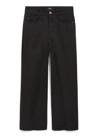 Черные кэжуал демисезонные укороченные брюки C&A