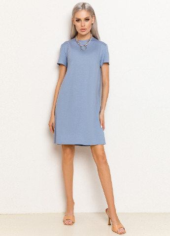 Блакитна кежуал плаття, сукня сукня-футболка VONAVIN однотонна