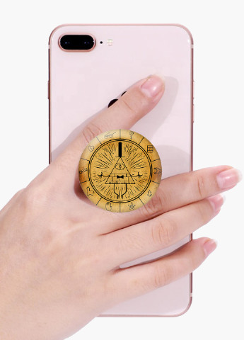 Попсокет (Popsockets) держатель для смартфона Билл Шифр Гравити Фолз (Bill Cipher Gravity Falls) (8754-2627) Черный MobiPrint (216836526)