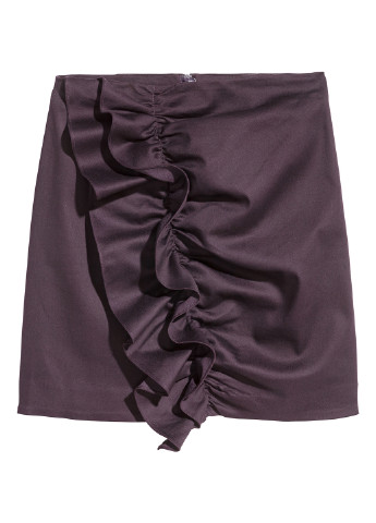 Сливовая кэжуал однотонная юбка H&M а-силуэта (трапеция)