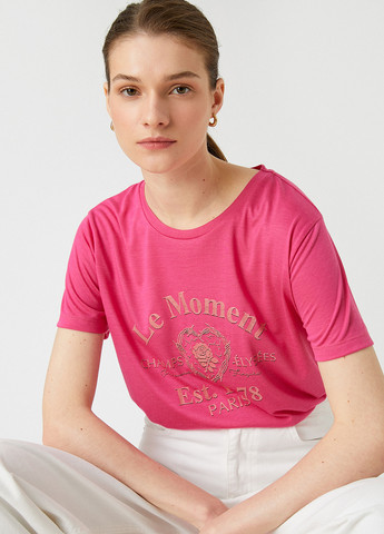Фуксиновая летняя футболка KOTON