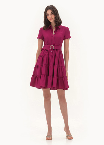 Бордовое кэжуал платье BGL однотонное