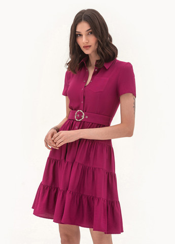 Бордовое кэжуал платье BGL однотонное