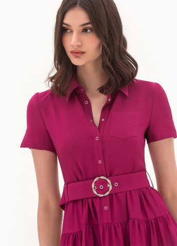 Бордовое кэжуал платье BGL однотонное