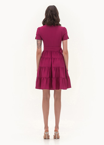 Бордовое кэжуал платье BGL однотонное